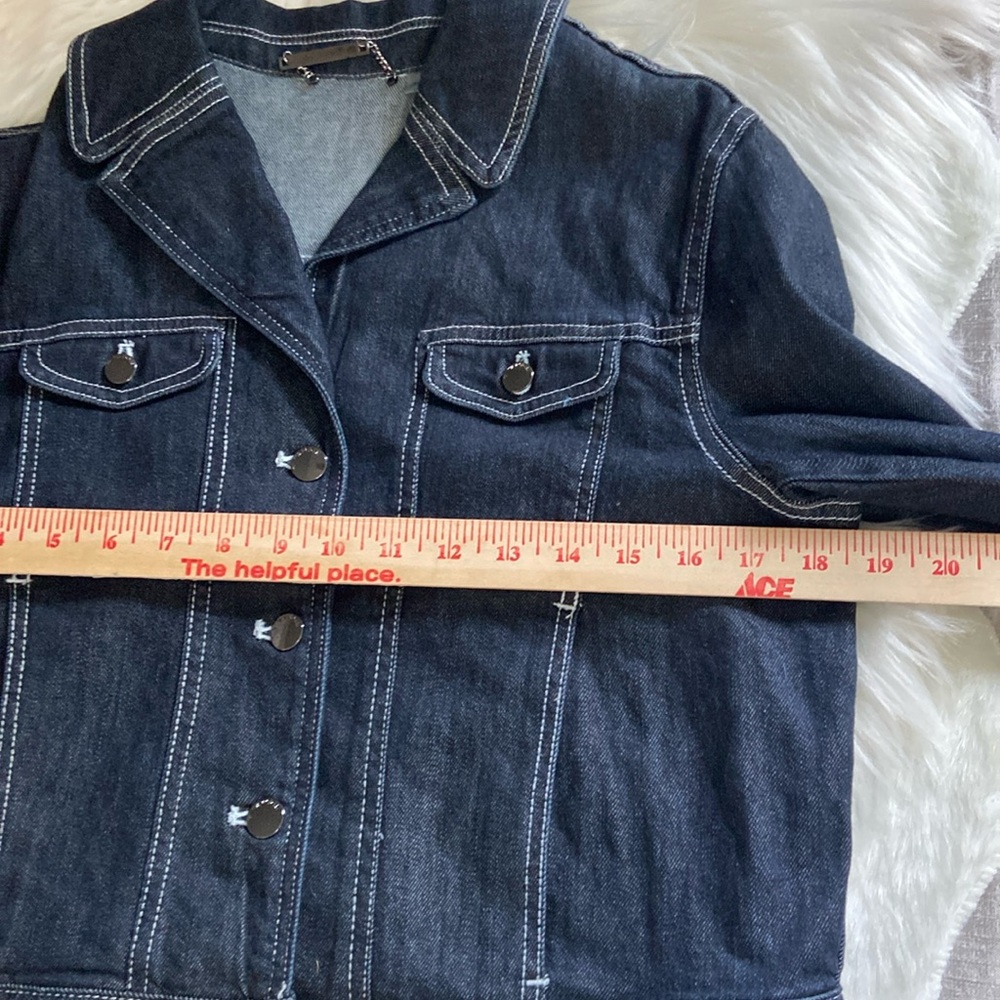 TAHARI Sz L Women's Black Denim Jacket - Picture 9 of 10